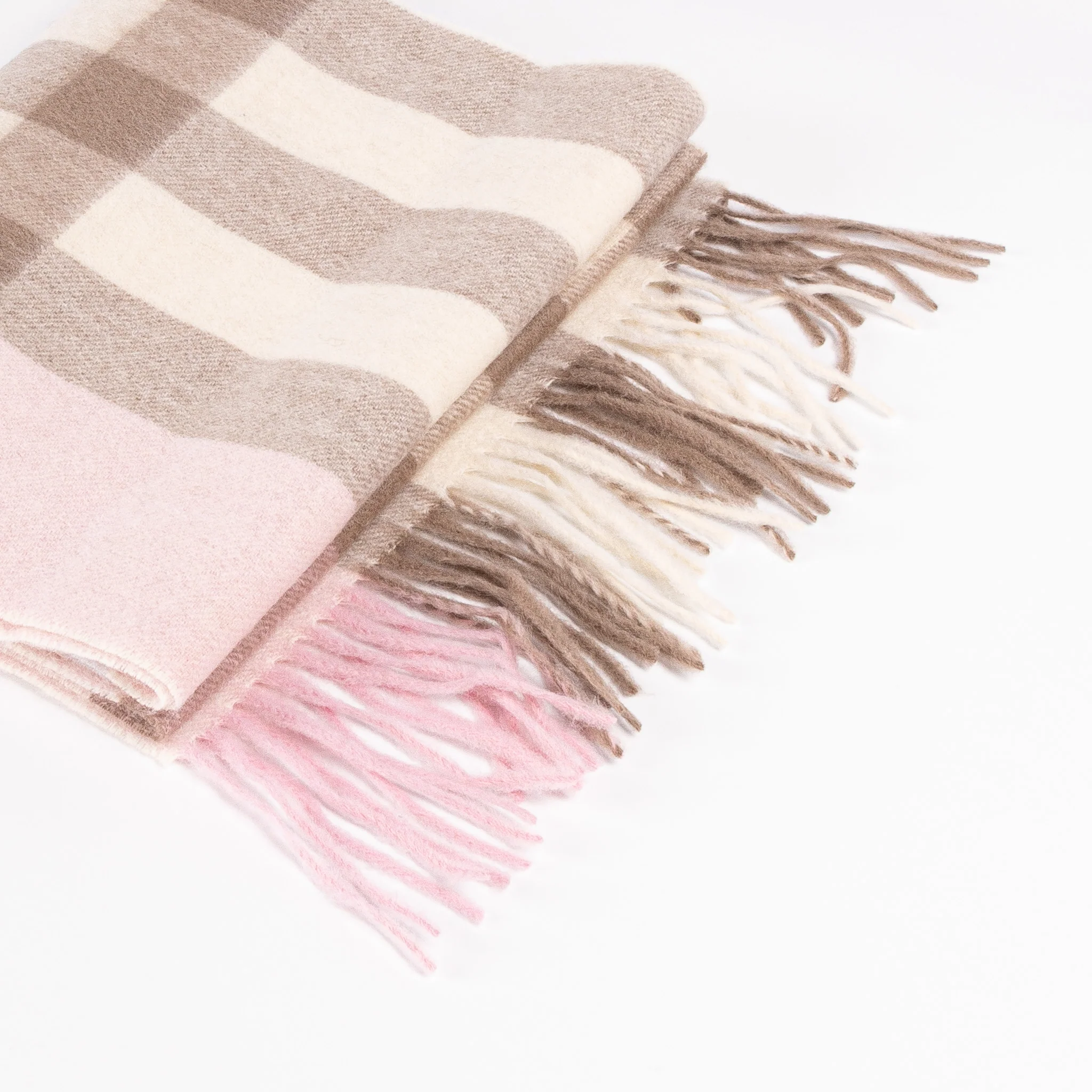 Australian Made Wool Scarf - Orchid Gingham - Image 3