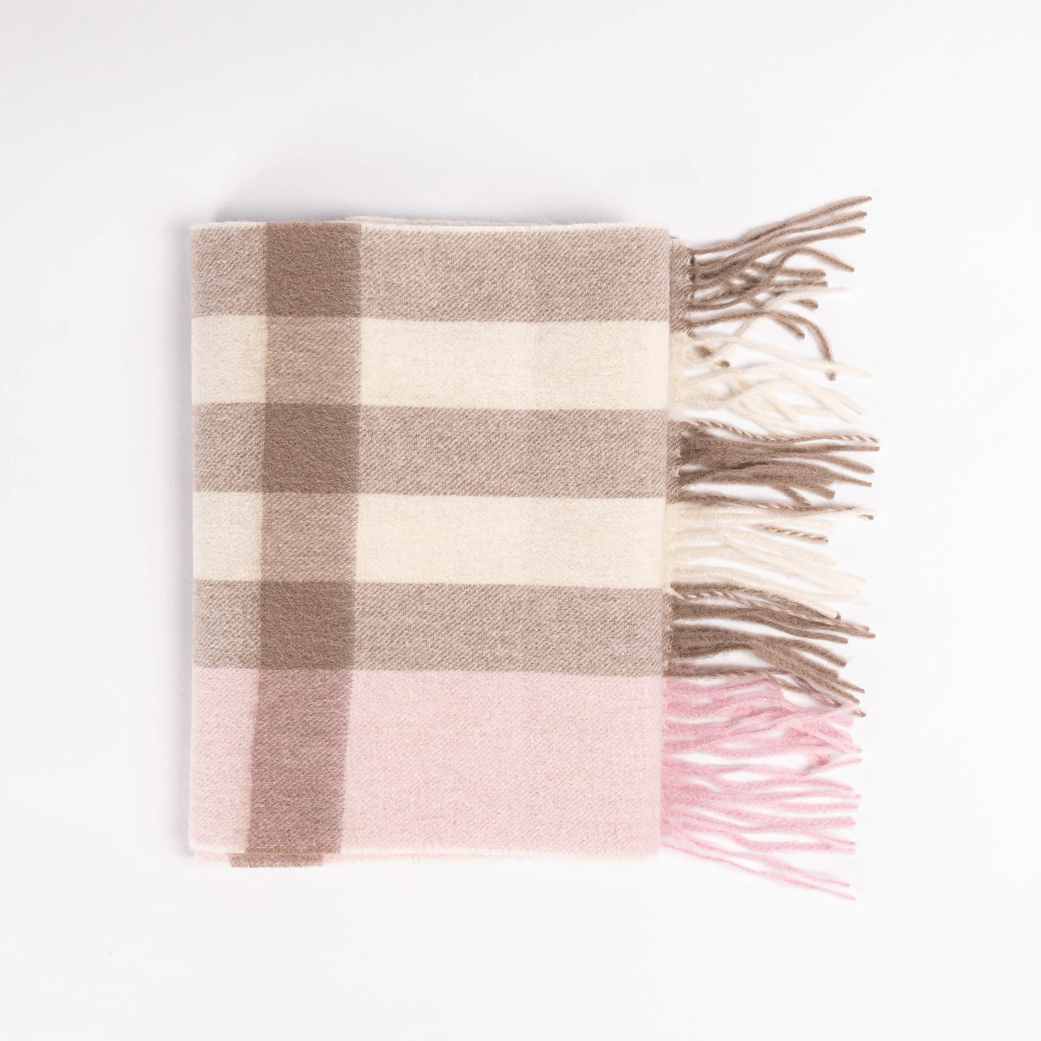 Australian Made Wool Scarf - Orchid Gingham - Image 4
